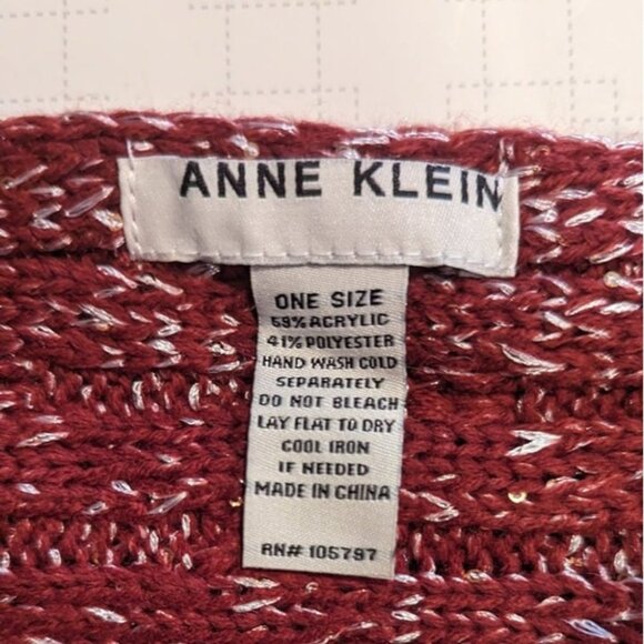 ANNE KLEIN Scarf and Hat Gift Set Red NEW - Picture 3 of 8